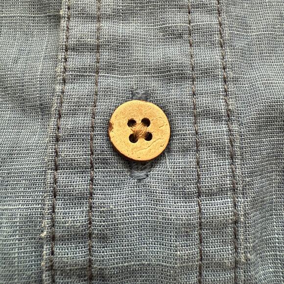 Kuhl Men's M Cotton/Poly Short Sleeve Button Front Casual Wear Blue Shirt - Picture 3 of 8